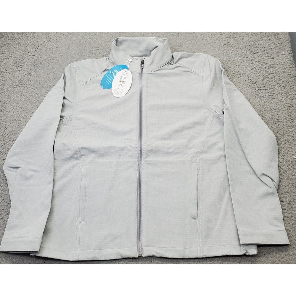 Greg Norman Collection Light Gray Full-Zip Utility Jacket
